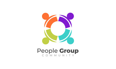 People community team group logo vector design