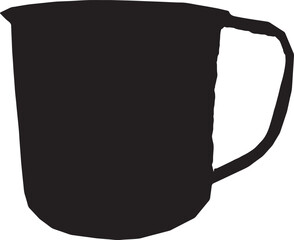 a silhouette of water glass with handle.