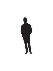 a silhouette of person standing.