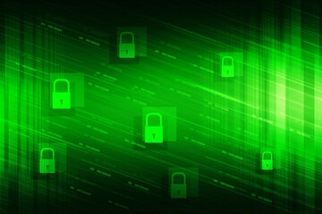 2d illustration Safety concept: Closed Padlock on digital background