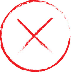 Rejected sign. Cancel sign in round shape.