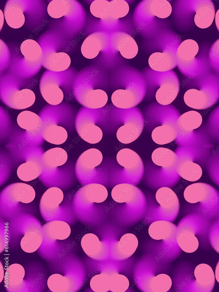 Poster Colorful symmetrical pattern of a group of colored spiral objects. 3d rendering digital illustration