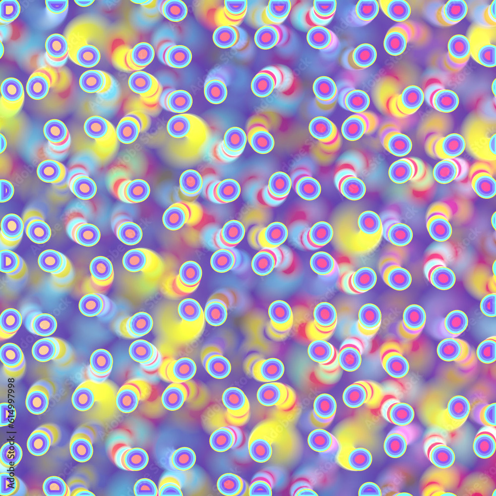 Poster Pattern of a group of colored spiral objects with striped texture. 3d rendering digital illustration