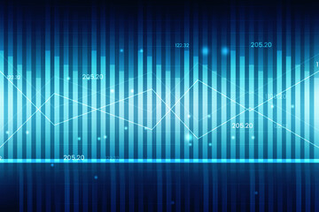 2d rendering Stock market online business concept. business Graph 