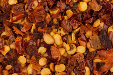 Pile of a crushed red pepper