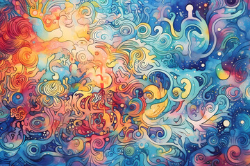 Fototapeta premium abstract watercolour psychedelic background