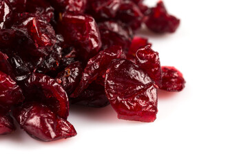 Dried cranberries  on white