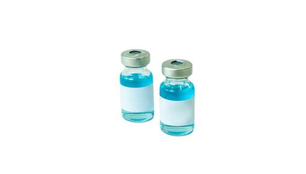 vaccine vials on transparent background. Healthcare cure concept