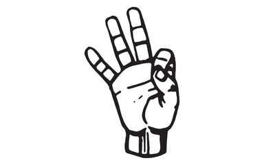 Hand Icons With Finger Count. Hand Gesture Symbols