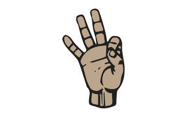 Hand Icons With Finger Count. Hand Gesture Symbols