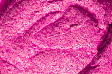Fototapeta na wymiar Berry yoghurt ice cream. Smoothies from fresh fruits and berries. Ice cream texture. Delicious sweet dessert close-up as a background.