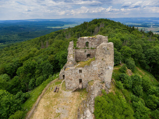 Fototapeta na wymiar The castle ruins of Primda Castle (Přimda) are the oldest stone castle in Bohemia - Czech Republic