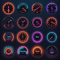 Fototapeta na wymiar interface games speedometer ai generated