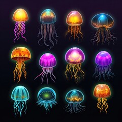 sea jellyfish underwater ai generated