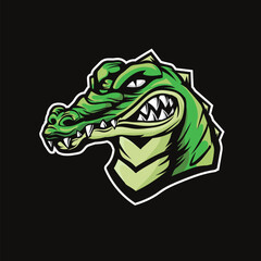 crocodile or aligato rhead mascot esport design vector