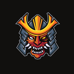 Obraz premium colorful Japanese samurai mask vector
