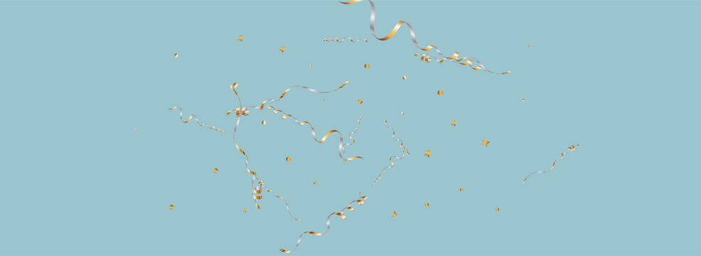 Silver Streamer Anniversary Vector Panoramic Blue