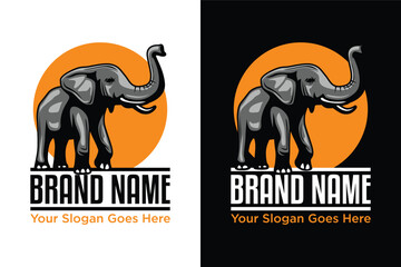 simple modern Elephant illustration logo design © wastucitra