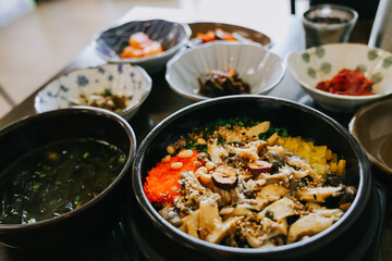 Abalone bibimbap, Korean local food.