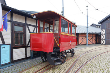  Red wagon in Museum of Engineering and Technology in Krakow, Poland