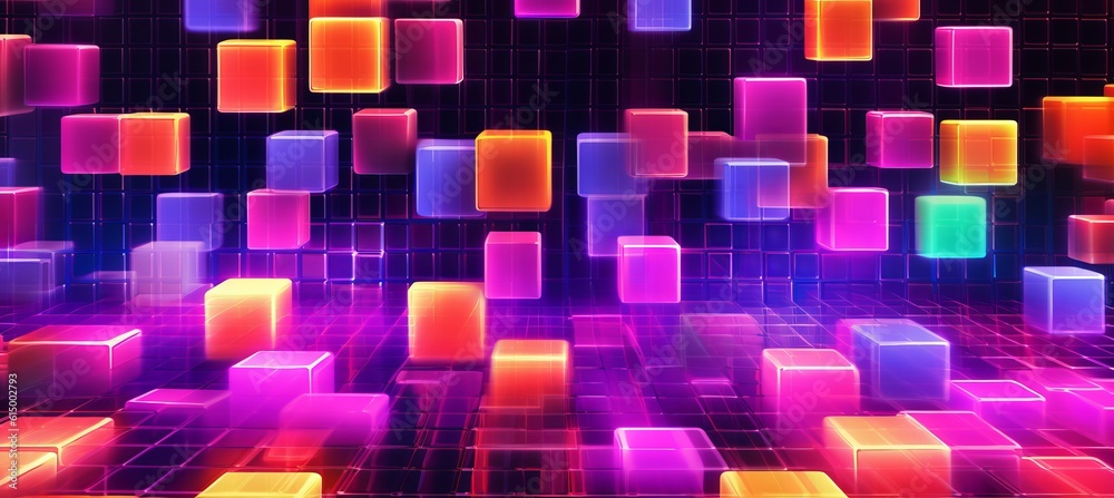 Poster Futuristic blockchain data network system security structure technology background. Generative AI technology.