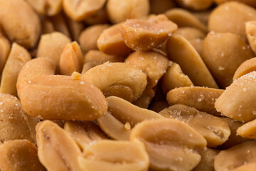 large amount of peeled salted peanuts