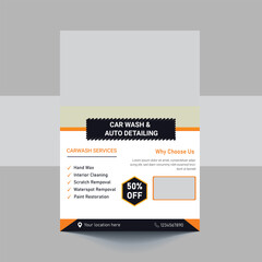 Car Washing Service Flyer, Poster Design Template
