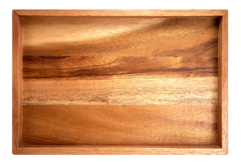 Top view Wooden plate isolated on white background, Wooden bowl on white With work path.