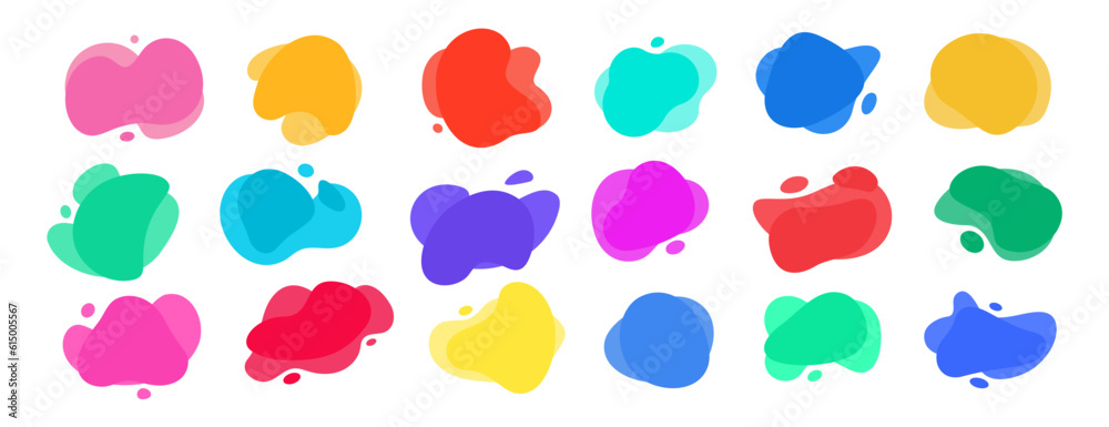 Poster liquid geometric shapes. water splashes frames collection. fluid abstract shapes