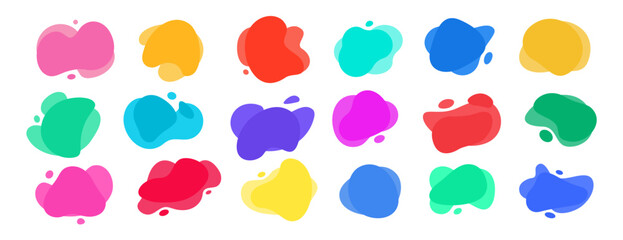 Obraz premium Liquid geometric shapes. Water splashes frames collection. Fluid abstract shapes