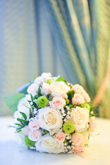 beautiful light bouquet of wedding flowers