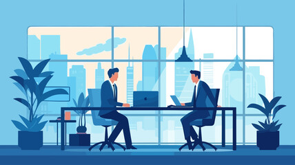 Business Concept illustrations. Collection of scenes with men and women taking part in business activities. Vector illustration.