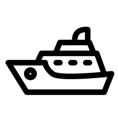 旅行、船、クルーズを表すラインスタイルのアイコン