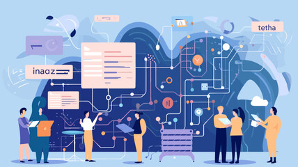Large-scale language model AI concept vector illustration. © DRN Studio
