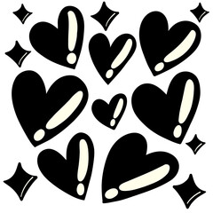 Black hearts and glitters