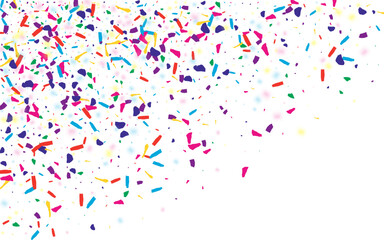 Festive Round Falling Vector White Background.