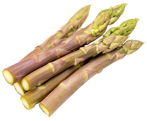 Fresh Asparagus on white background, Purple asparagus on White Background PNG File.