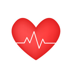 Hearth beat line icon, health medical heartbeat symbol isolated on white background, hospital logo. Heartbeat Sign. Vector illustration