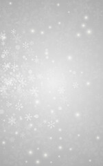 Silver Snowflake Vector Grey Background. Light