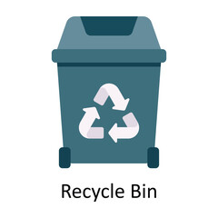 Recycle Bin Vector Flat Icon Design illustration. Nature and ecology Symbol on White background EPS 10 File