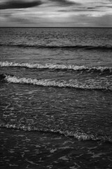 Black and white grainy sea contrast tone
