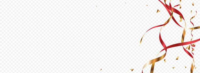 Gold Streamer Falling Vector Panoramic