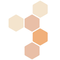 Futuristic pastel random digital hexagons, honeycomb elements