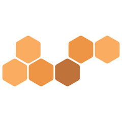 Futuristic random digital hexagons, honeycomb elements