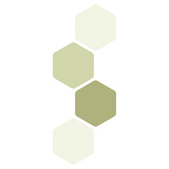 Futuristic light green random digital hexagons, honeycomb elements