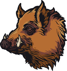 Wild Boar Face Illustration. Wild. Face. Vector