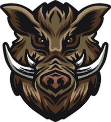 Wild Boar Face Illustration. Wild. Face. Vector