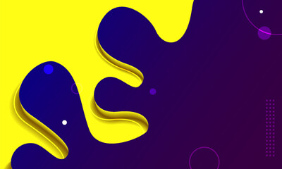 Abstract 3d fluid on yellow background  