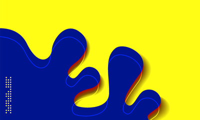 Abstract 3d fluid on yellow background  