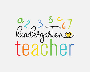 Kindergarten Teacher quote retro typographic Sublimation art thank you text on white background